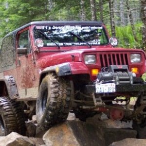 playing in the rocks