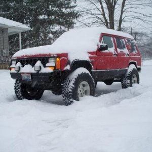 In the driveway after a recent storm