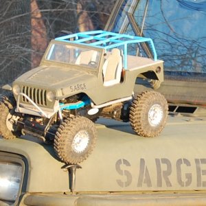 son's matching R/C jeep